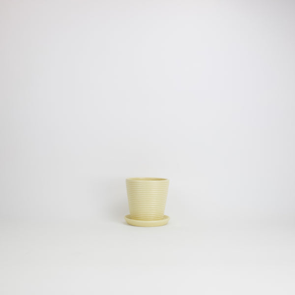 Petite Ribbed Planter - Butter