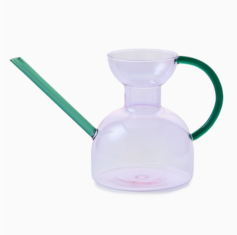 Glass Watering Can- Lilac + Emerald