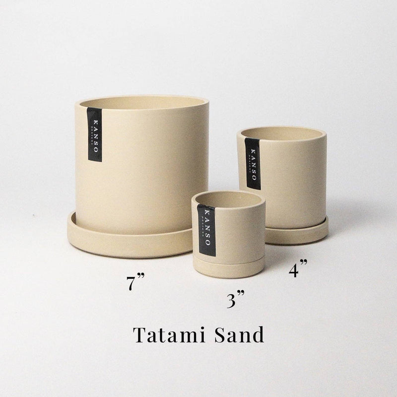 Three Set | 3" 4" 7" Planters & Saucers  | 4 Colorways: Tatami Tan