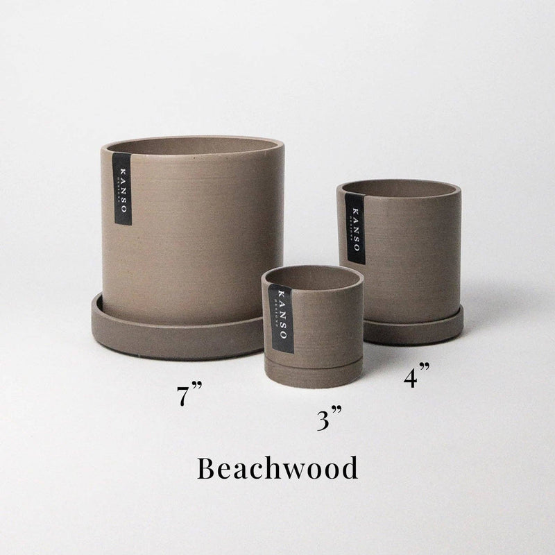 Three Set | 3" 4" 7" Planters & Saucers  | 4 Colorways: Tatami Tan