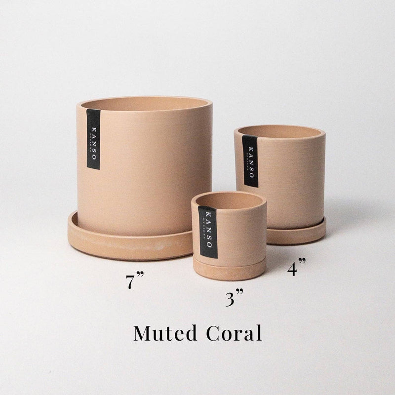 Three Set | 3" 4" 7" Planters & Saucers  | 4 Colorways: Tatami Tan