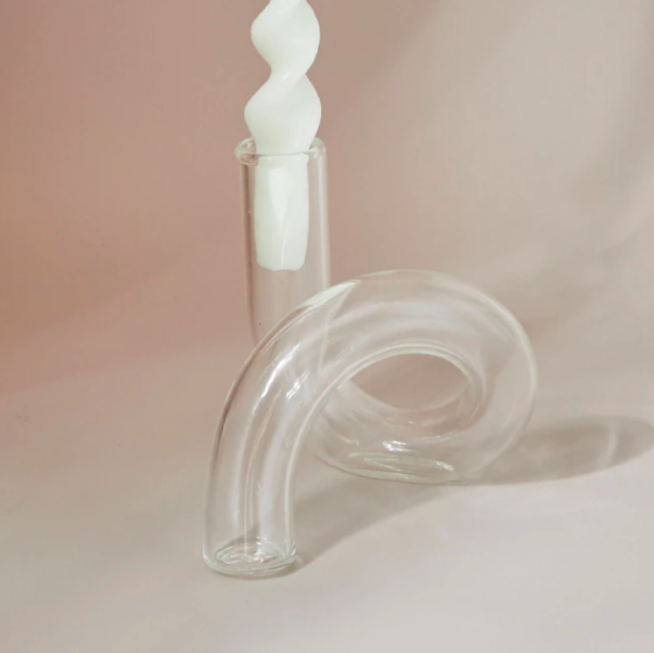 Glass Candlestick Holder / Vase