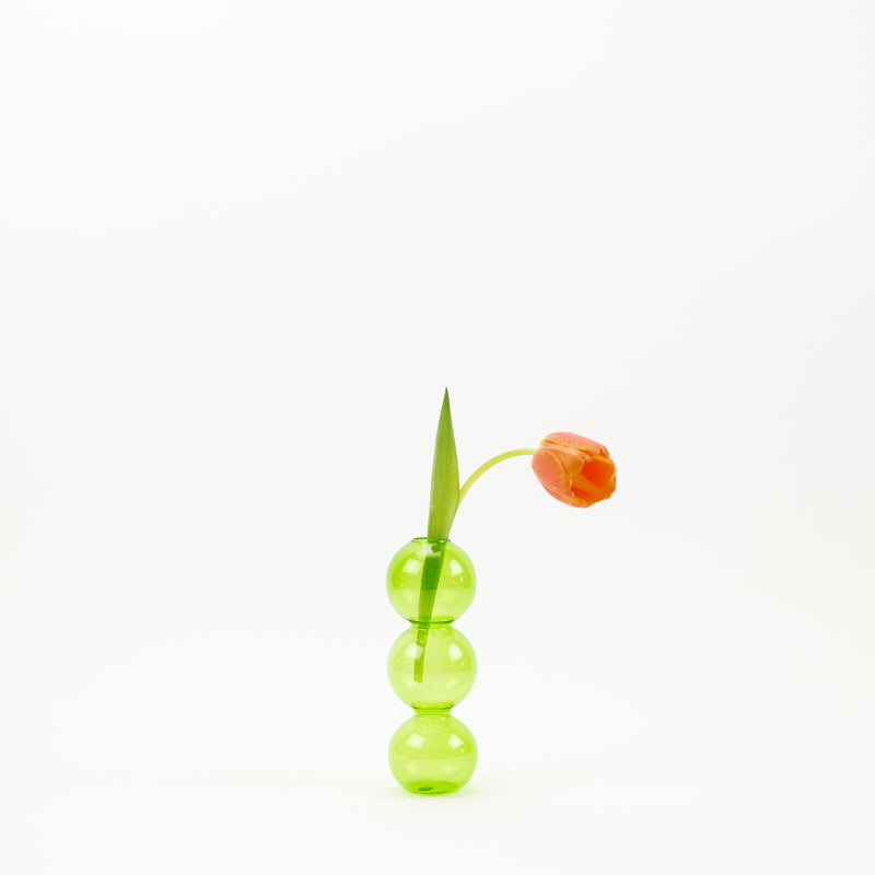 Bubble Shape Glass Vase - green