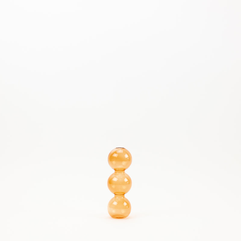 Bubble Shape Glass Vase - orange
