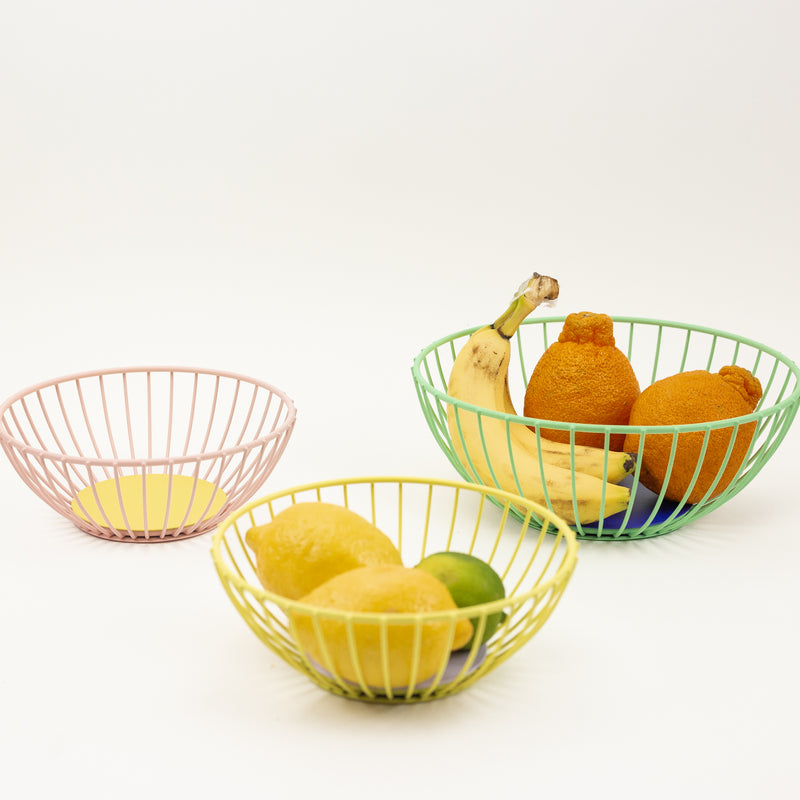 Iris Wire Basket - Yellow/Lilac