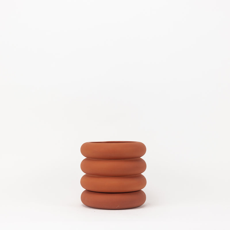 Tall Stacked Planter - Terracotta