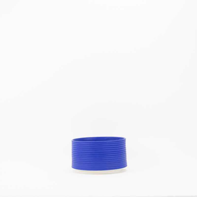 Ribbed Planter - Electric Blue