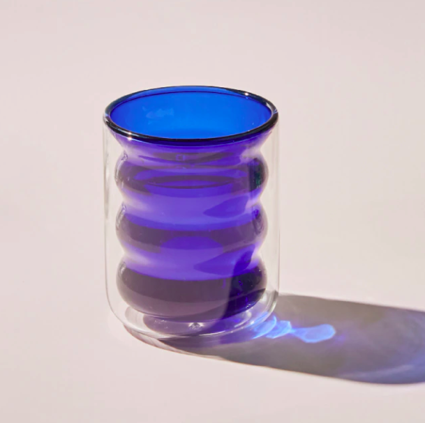 Colored Double Layer Glass Cup